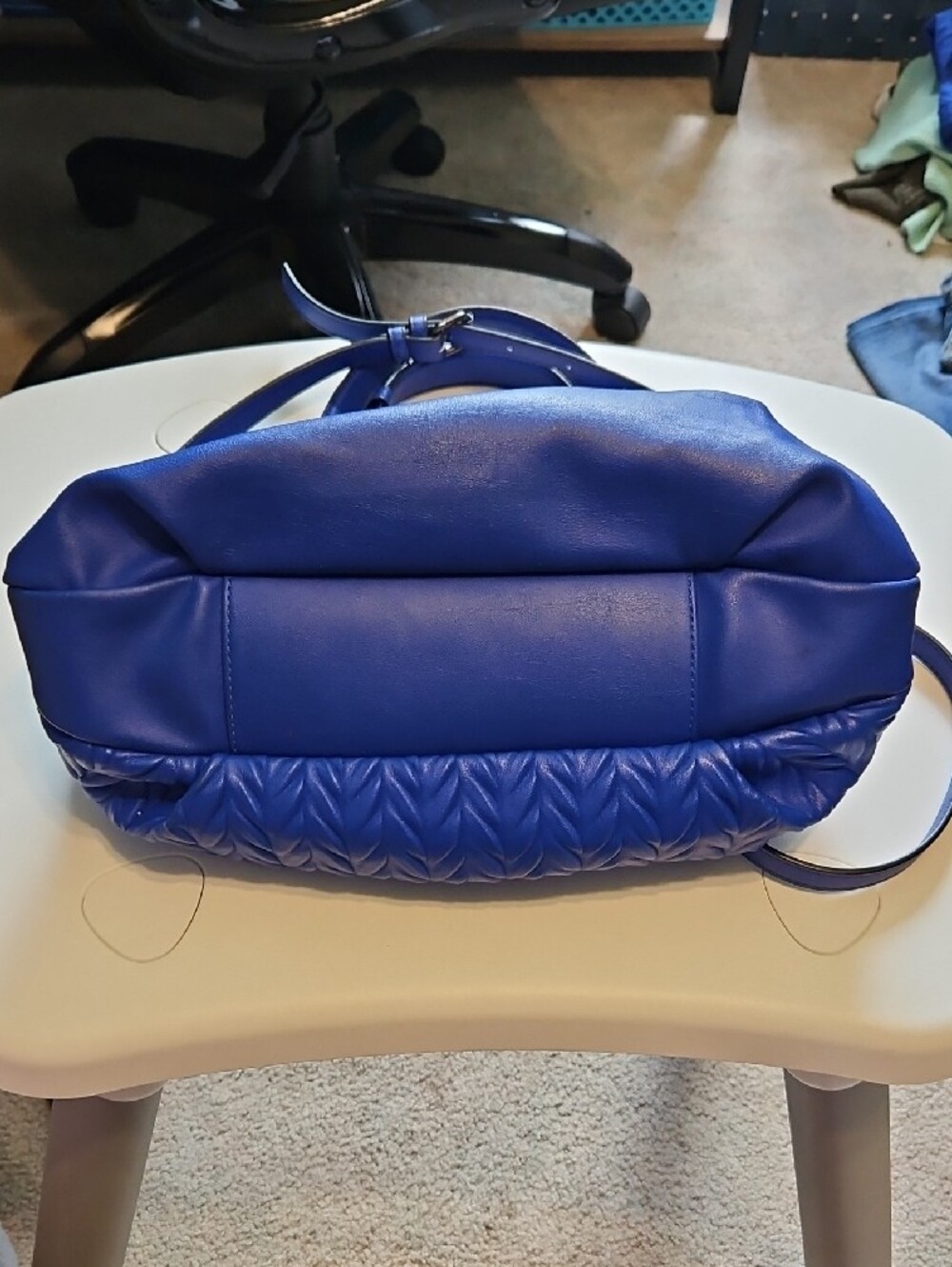 Simply Vera Vera Wang Cobalt Blue Quilted Shoulder Bag - Picture 3 of 7